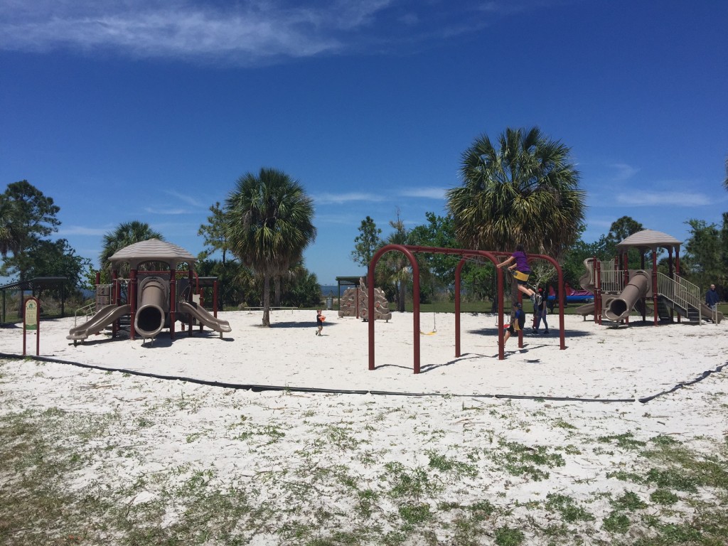 The larger playground out near the beach. The little playground inside the campground isn't all that awesome, but whatever.