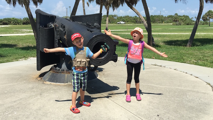 Checking out the cannons at the old fort.